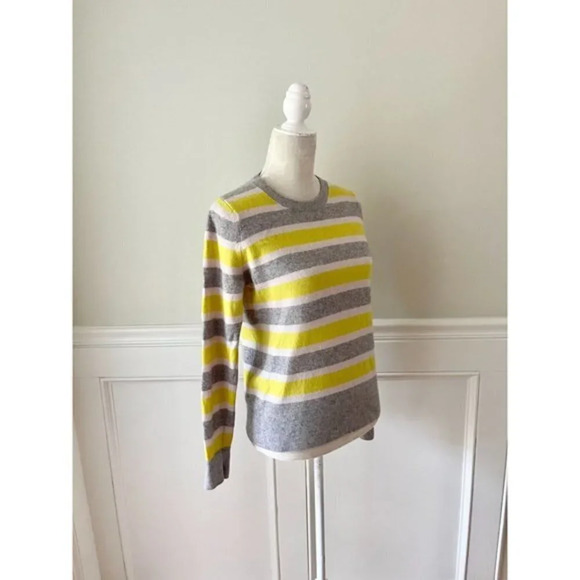 Banana Republic Merino Blend Yellow Striped Sweater S - Picture 2 of 4